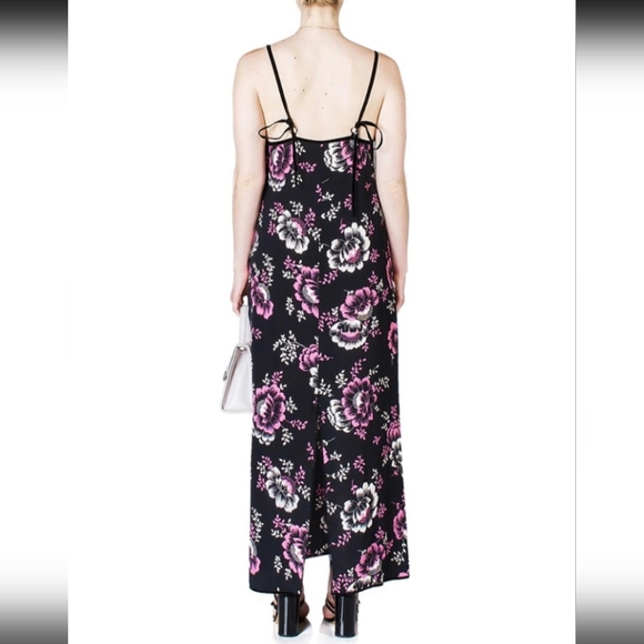 NWT MCQ Alexander McQueen Bandana Floral Maxi Dress In Black Floral Women's L - Picture 2 of 5